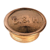 Polished brass filler cap with embossed B&H logo, designed for oil lamps; durable accessory ideal for Lamps & Lighting, Parts and Accessories, and Lamp Burners and Collars collections.