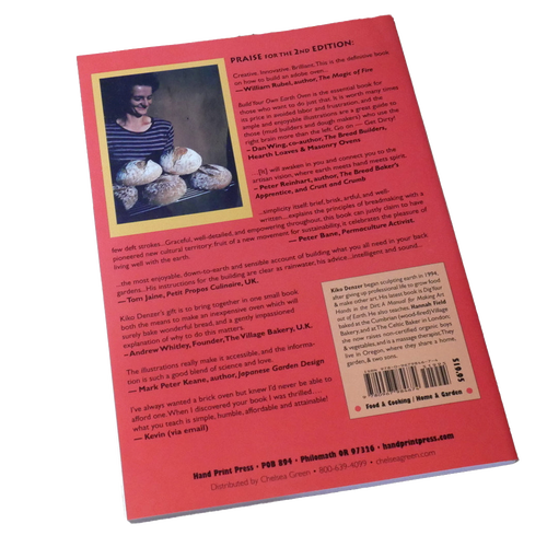 Back cover of a bread baking book featuring author holding several hearth loaves, with text praising the book’s practical guidance on masonry ovens, suitable for Toys, Books & Games, Books, Cookbooks, Best Sellers, and Bread Making Supplies collections.