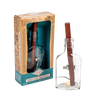 Handcrafted brainteaser puzzle featuring a clear glass bottle with a wooden rod, metal pin, bolt, nut, screw, and wooden ball, challenging players in Toys, Puzzles, and Best Sellers collections.