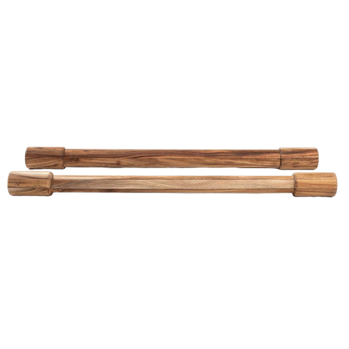 Set of two handcrafted 24-inch acacia wood rolling pins with fixed handles for precise dough rolling, ideal for Kitchen & Food, Cookware, Baking Supplies, Best Sellers, and Promo Eligible collections.