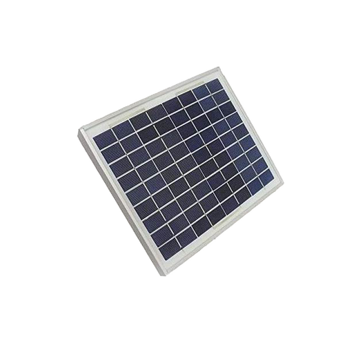 Compact solar panel with grid of photovoltaic cells mounted in a white frame, ideal for powering 12V fans in composting toilet appliances, featured in best sellers and promo collections.