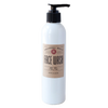 White 8-ounce pump bottle of all-natural tea tree face wash with a simple tan label, handcrafted in the USA, featured in Health & Wellness and Grooming collections.