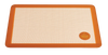 Large durable silicone baking mat with tan center and orange border, designed for artisan bread and baking, ideal for Kitchen & Food, Cookware, Baking Supplies, and Best Sellers collections.