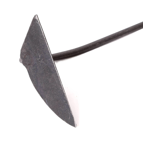 Handcrafted steel garden hoe blade with a balanced shaft, designed for precision weed slicing beneath soil, featuring durable forged metal for Farm, Garden & Tool, Garden Accessories collections.