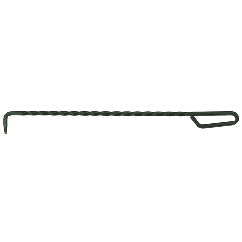 Long, handcrafted steel fire poker with a loop handle, Amish made in USA, designed for safely moving logs and stirring embers, featured in Hearth Accessories and Best Sellers collections.