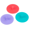 Set of three vibrant, BPA-free silicone fermentation lids in red, purple, and teal, dishwasher safe and ideal for small-batch fermenting in Kitchen & Food and Farm, Garden & Tool collections.