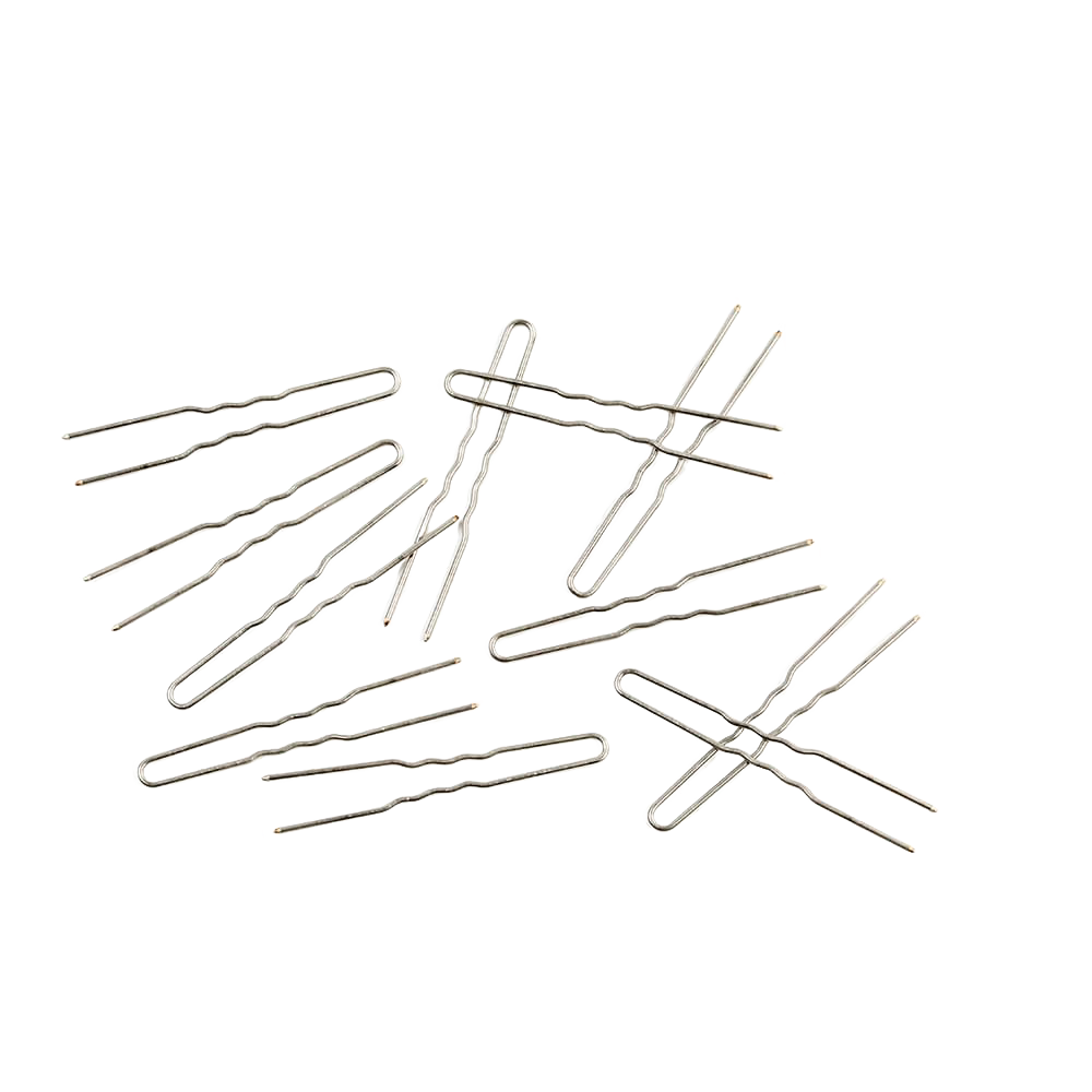 Set of handcrafted stainless steel hair pins designed for a strong, snag-free hold, made in USA, ideal for Health & Wellness, Amish Made, and Clothing and Accessories collections.