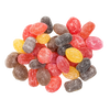 Assortment of handcrafted old-fashioned sugared hard candies in various colors including red, yellow, brown, and black from a USA made sampler pack in Kitchen & Food, Candy, and Best Sellers collections.