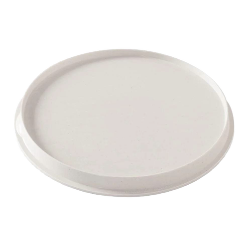 Plain white round microwave-safe plate with a slightly raised edge, suitable for kitchen use and compatible with various cooking and serving needs.