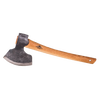 Hand-forged broad axe with double-sided knife grind edge and wooden handle, designed for timber work and log building, featured in Farm, Garden & Tool and Wood Cutting collections.