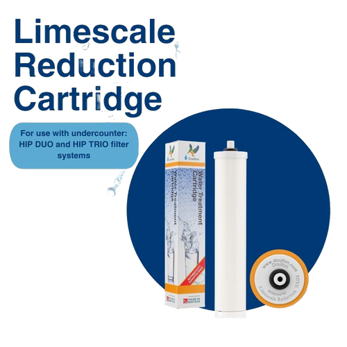 Cylinder-style limescale reduction cartridge for installation in water filtration systems, designed to protect appliances and improve water taste, featured in Appliances and Water Heating and Treatment collections.