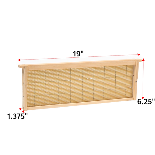 Handcrafted medium wooden bee frame with wired natural beeswax foundation for added durability, Amish made in the USA, ideal for beekeeping supplies in farm, garden & tool collections.