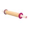 Beechwood rolling pin with removable colored discs for adjustable thickness, featuring durable handles, designed for kitchen gadgets, baking supplies, and cookware collections.