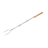Handcrafted campfire skewer with adjustable stainless steel shaft and natural wood handle, designed for safe roasting of bread, marshmallows, and vegetables in Camping, Farm, Garden & Tool, and Best Sellers collections.