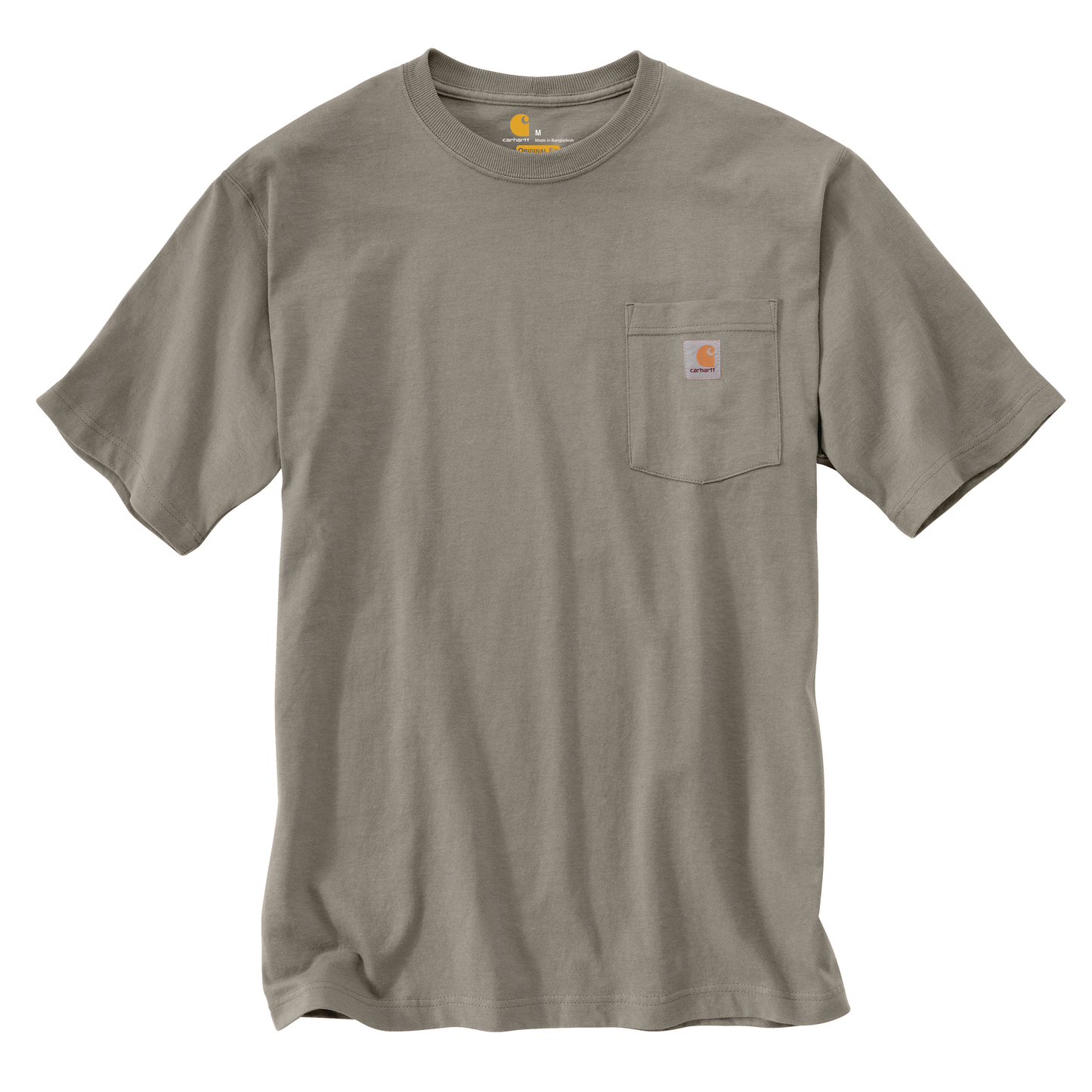 Hardwearing heavyweight cotton short-sleeve pocket t-shirt in muted taupe with rib-knit crewneck and side-seam construction, ideal for Health & Wellness, Clothing and Accessories, Best Sellers, and Promo Eligible collections.