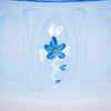 Close-up of blue glass oil lamp shade featuring a delicate hand-painted floral design in blue and white, part of Lamps & Lighting, Lamp Shades, Parts and Accessories, Best Sellers, and Promo Eligible collections.