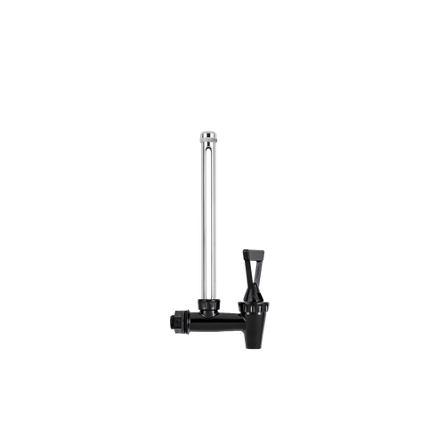 Sight glass spigot with clear vertical tube and black plastic valve, designed for quickly reading water levels in Berkey water filters, featured in Appliances and Water Heating collections.