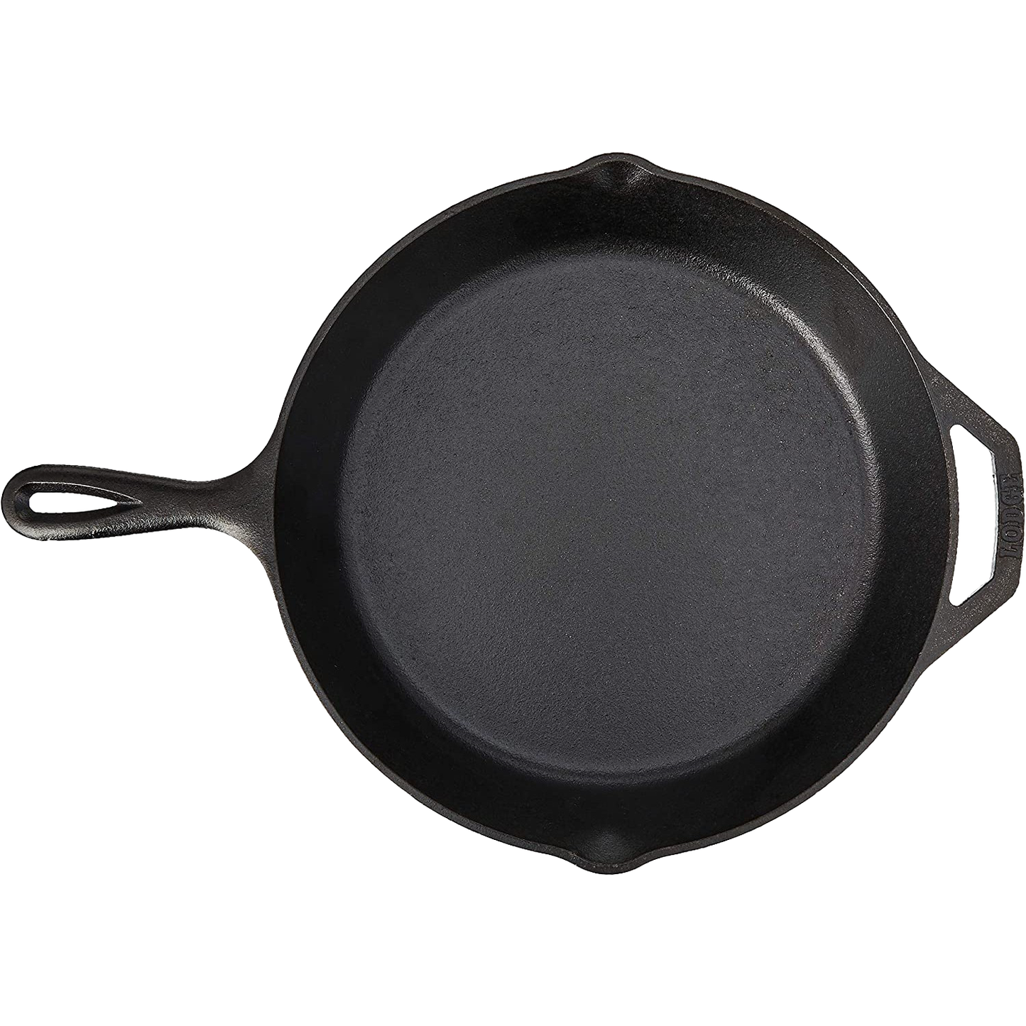 Handcrafted black cast iron skillet with seasoned cooking surface and dual handles, featuring exceptional heat retention, perfect for Kitchen & Food, Cookware, Cast Iron, USA Made, Best Sellers collections.