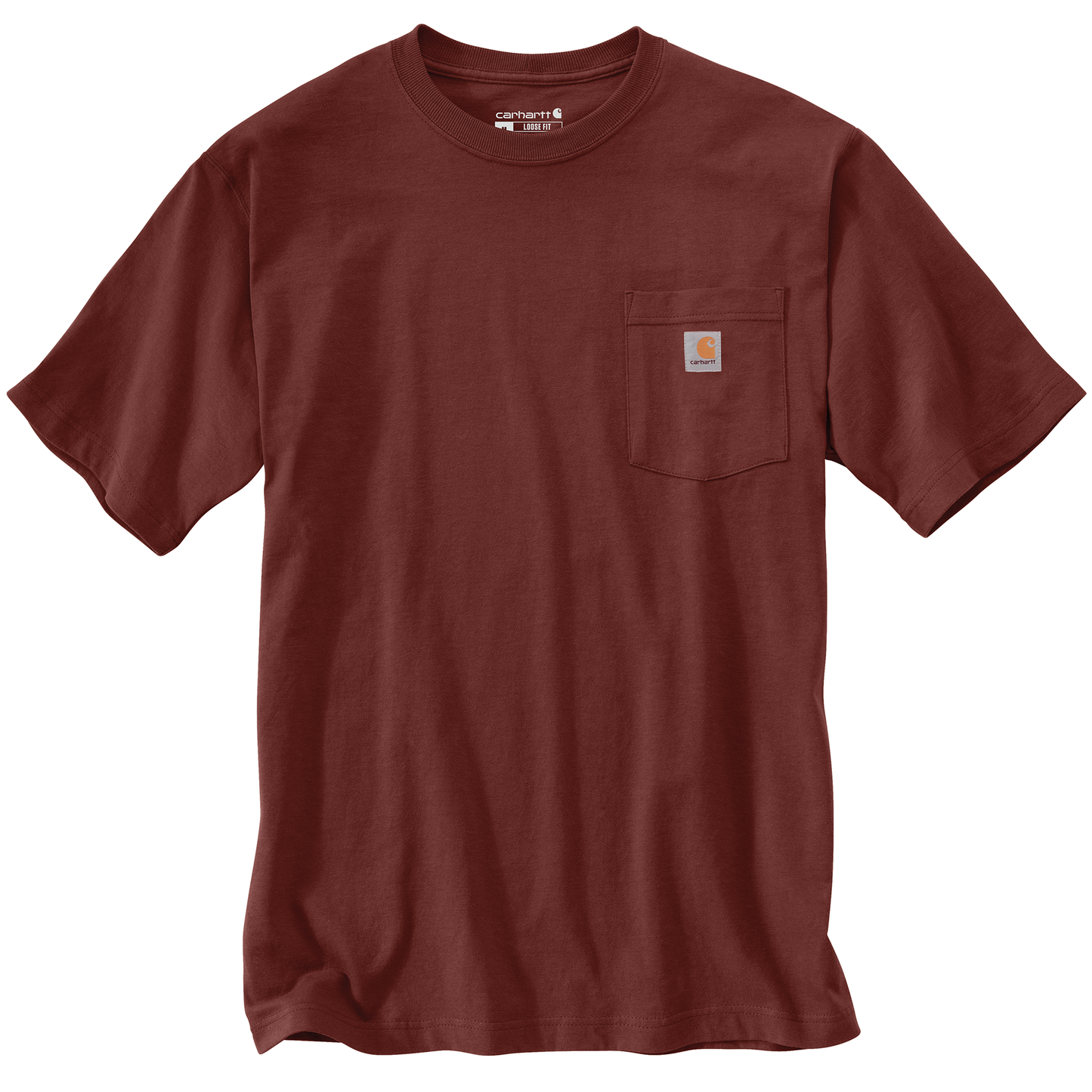 Handcrafted heavyweight cotton short-sleeve pocket t-shirt in rich brown with rib-knit crewneck and side-seam construction, designed for comfort and durability in Health & Wellness, Clothing and Accessories, Best Sellers, and Promo Eligible collections.