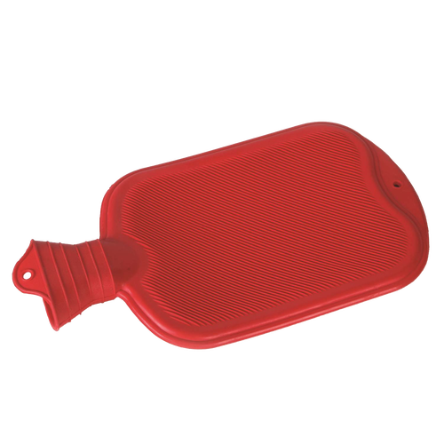Durable natural rubber hot water bottle with extra-fine ribbing for gentle heat, designed for comfort and safety, featured in Health & Wellness and Best Sellers collections.