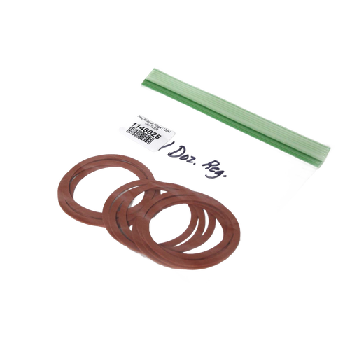 Set of red replacement rubber rings for reusable canning jar lids, displayed with metal clips and packaging, ideal for Kitchen & Food, Food Preservation, Canning Accessories, and Best Sellers collections.