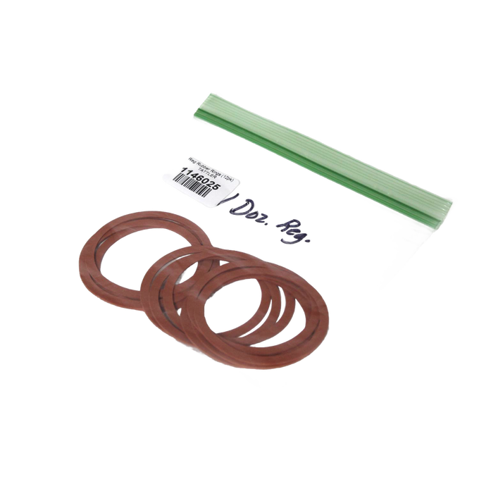Set of red replacement rubber rings for reusable canning jar lids, displayed with metal clips and packaging, ideal for Kitchen & Food, Food Preservation, Canning Accessories, and Best Sellers collections.