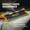 Compact and lightweight knife sharpener with angled guide and dual grit stages, designed for on-the-go use in Farm, Garden & Tool, Hand Tools, Sharpening, and Knives & Axes collections.