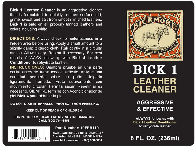 Bickmore Bick 1 Leather Cleaner – 8 oz