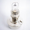 Handcrafted chrome-plated oil lamp featuring a clear glass chimney and detailed burner, ideal for Farm, Garden & Tool, Lamps & Lighting, Emergency Supplies, and Best Sellers collections.