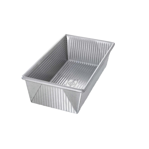 Handcrafted non-stick aluminized steel loaf pan with corrugated walls for improved air circulation, made in the USA, featured in Kitchen & Food, Cookware, Baking Supplies, and Bread Making collections.