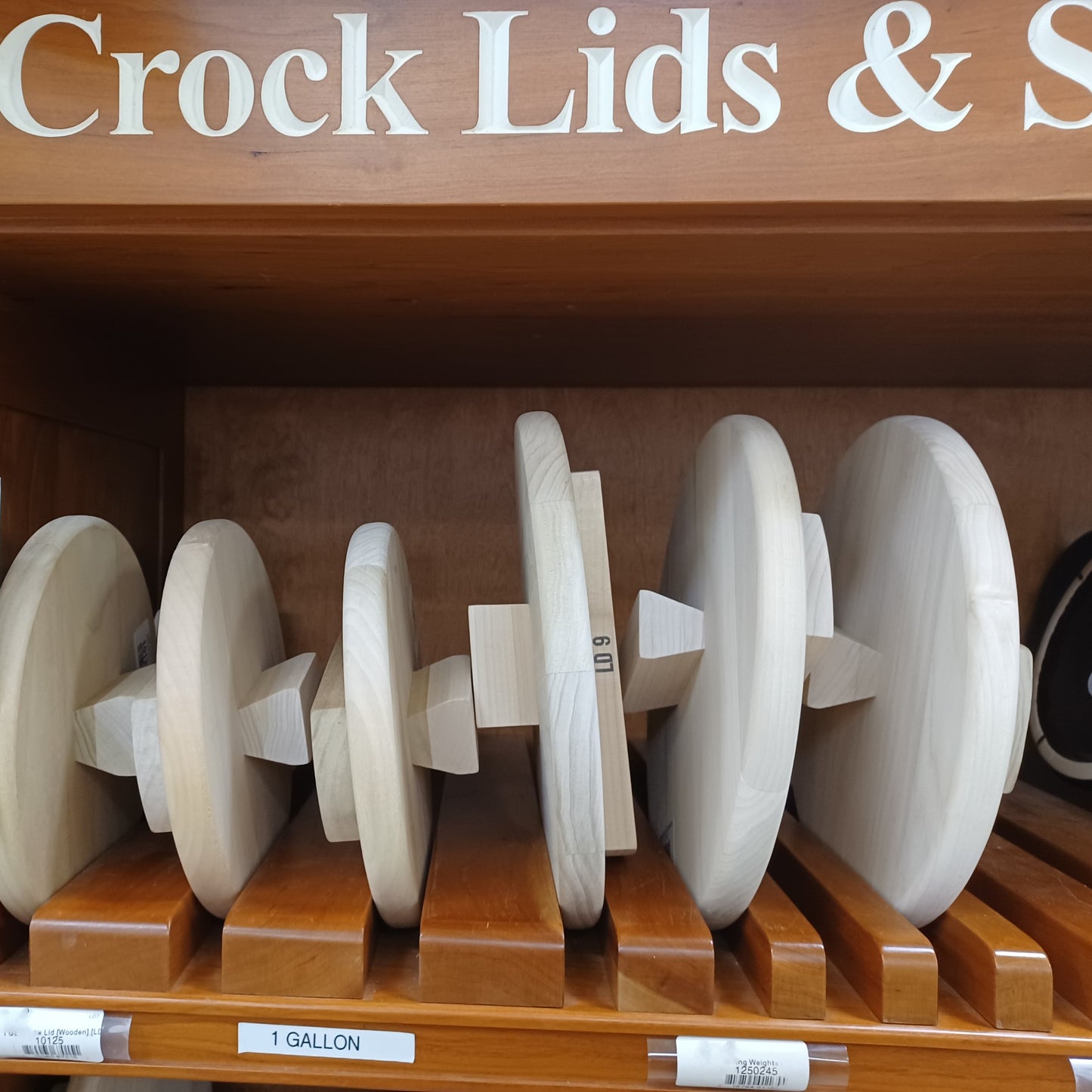 Handcrafted unfinished poplar wooden lids for fermenting crocks, smoothly planed and available in multiple sizes, featured in Kitchen & Food, Food Preservation, Fermenting and Pickling, USA Made, and Best Sellers collections.