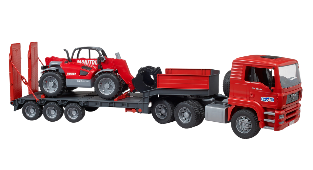 Bruder Toys MAN TGA Low Loader with Manitou Telehandler
