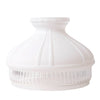 Handcrafted white glass lamp shade with a ribbed clear base and smooth opaque top, compatible with Aladdin lamp rings, featured in Lamps & Lighting and Parts and Accessories collections.