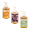 Set of three Lehman's moisturizing foaming hand soaps in clear bottles with pump tops, featuring natural scents and plant-based ingredients, ideal for Health & Wellness and Grooming collections.