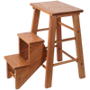 Handcrafted solid oak step stool with two steps and lacquered finish, featuring sturdy construction and Amish-made quality, ideal for Home & Decor and USA Made collections.