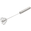Stainless steel push whisk with rotating head and smooth cylindrical handle, ideal for effortless mixing in Kitchen & Food, Kitchen Gadgets, Cooking and Baking Helpers, Best Sellers, and Promo Eligible collections.