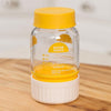 Clear plastic butter maker with yellow lid and white base featuring printed butter-making instructions, ideal for Farm, Garden & Tool, Kitchen & Food, and Making Butter collections.