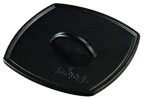Handcrafted cast iron panini press lid with curved handle, designed for even searing, ideal for Kitchen & Food, Cookware, Cast Iron, USA Made, and Best Sellers collections.