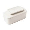 Simple off-white ceramic butter keeper featuring a rectangular shape and smooth finish, designed for fresh butter storage without refrigeration, part of Kitchen & Food collections.