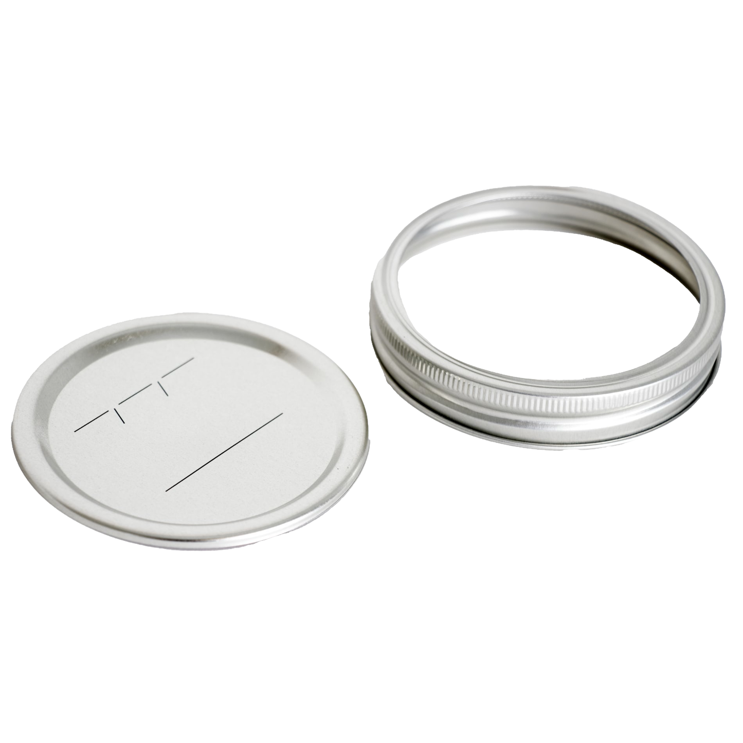 Silver wide-mouth metal canning lid and matching screw band with BPA-free sealing compound, ideal for Kitchen & Food, Food Preservation, Canning, Canning Jar Lids and Bands, Best Sellers, and Promo Eligible collections.