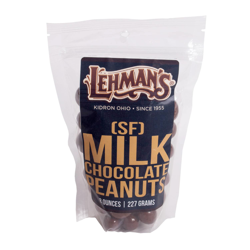 Resealable bag of handcrafted sugar-free milk chocolate covered peanuts made in USA, ideal for Kitchen & Food, Snacks and Sweets, Candy, and Best Sellers collections.