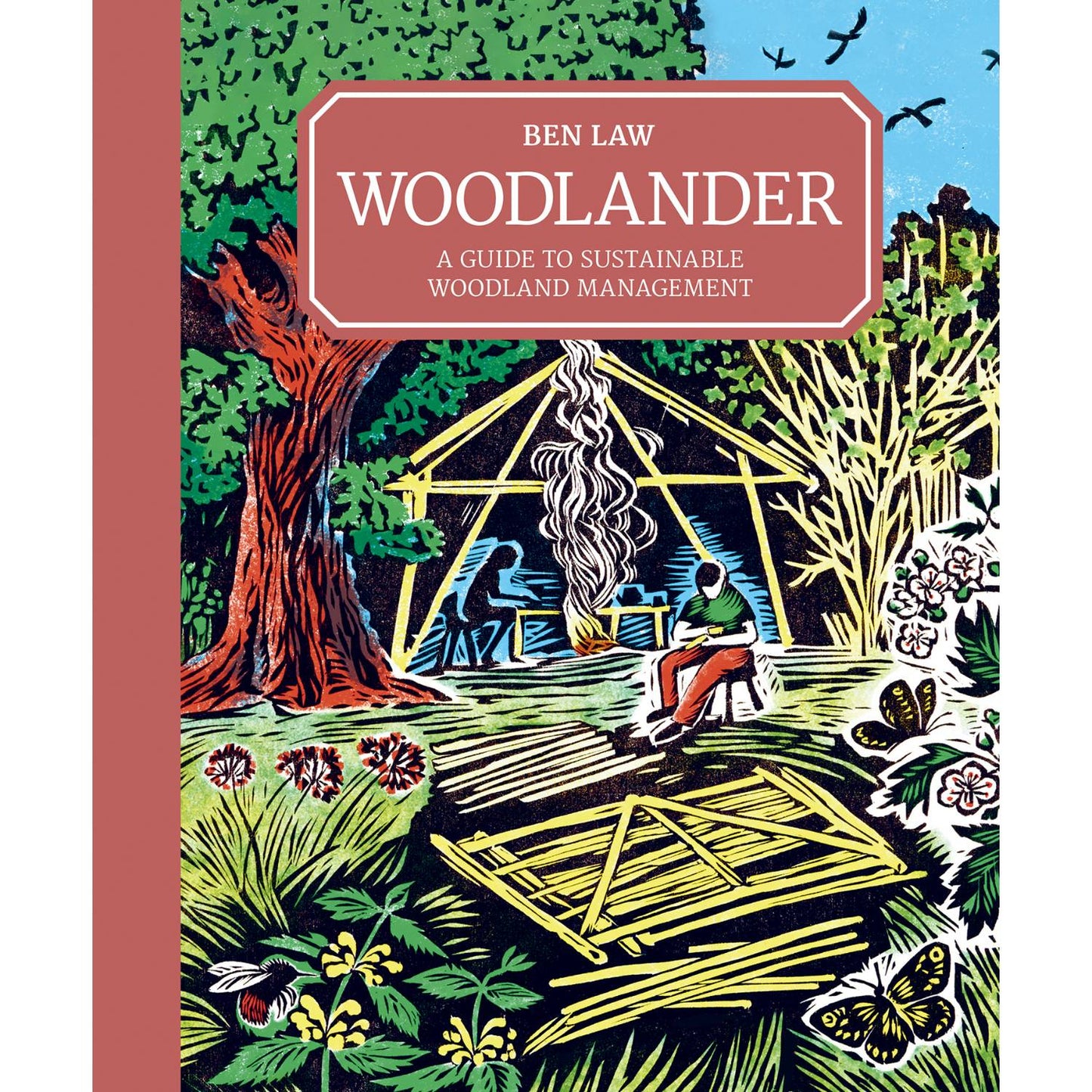 Cover of a handcrafted book featuring an illustrated woodland scene with people working in a shelter, surrounded by trees, flowers, and butterflies, part of Toys, Books & Games and Home and Garden How-To Books collections.