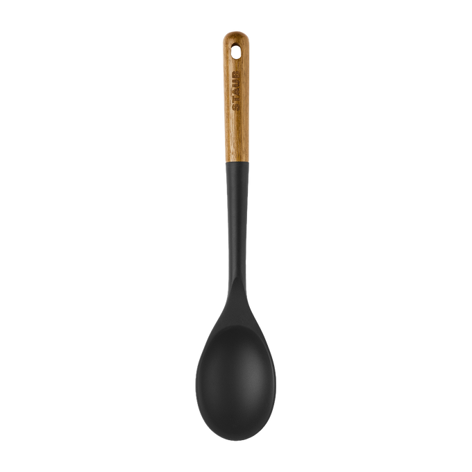 STAUB Silicone Serving Spoon with Acacia Wood Handle
