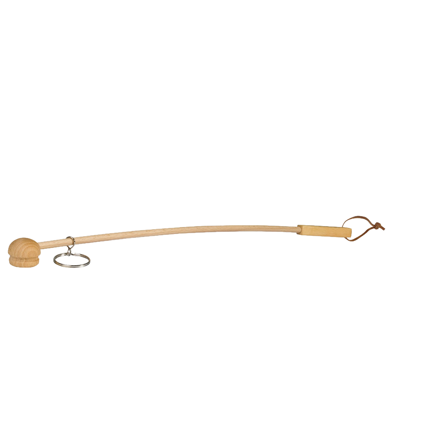 Long handcrafted applicator with three replaceable pads and a slightly curved wooden handle designed for easy lotion application to hard-to-reach back areas, featured in Health & Wellness collections.
