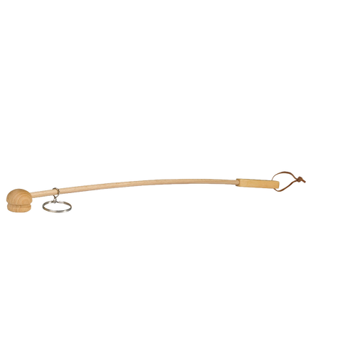 Long handcrafted applicator with three replaceable pads and a slightly curved wooden handle designed for easy lotion application to hard-to-reach back areas, featured in Health & Wellness collections.