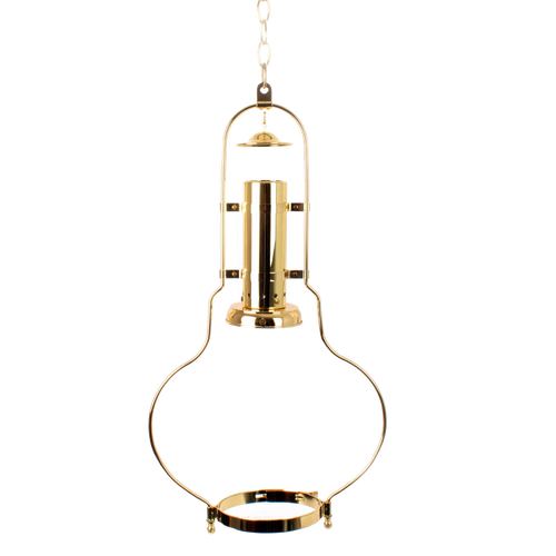 Gleaming brass replacement hanging lamp frame designed for 12" Aladdin 210 series shades, suitable for Lamps & Lighting, Parts and Accessories, and Best Sellers collections.