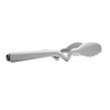 White nylon cooking tongs with a unique bent handle design that keeps the tips elevated to prevent messes, featured for Kitchen & Food, Kitchen Gadgets, Cooking and Baking Helpers, Best Sellers, and Promo Eligible collections.