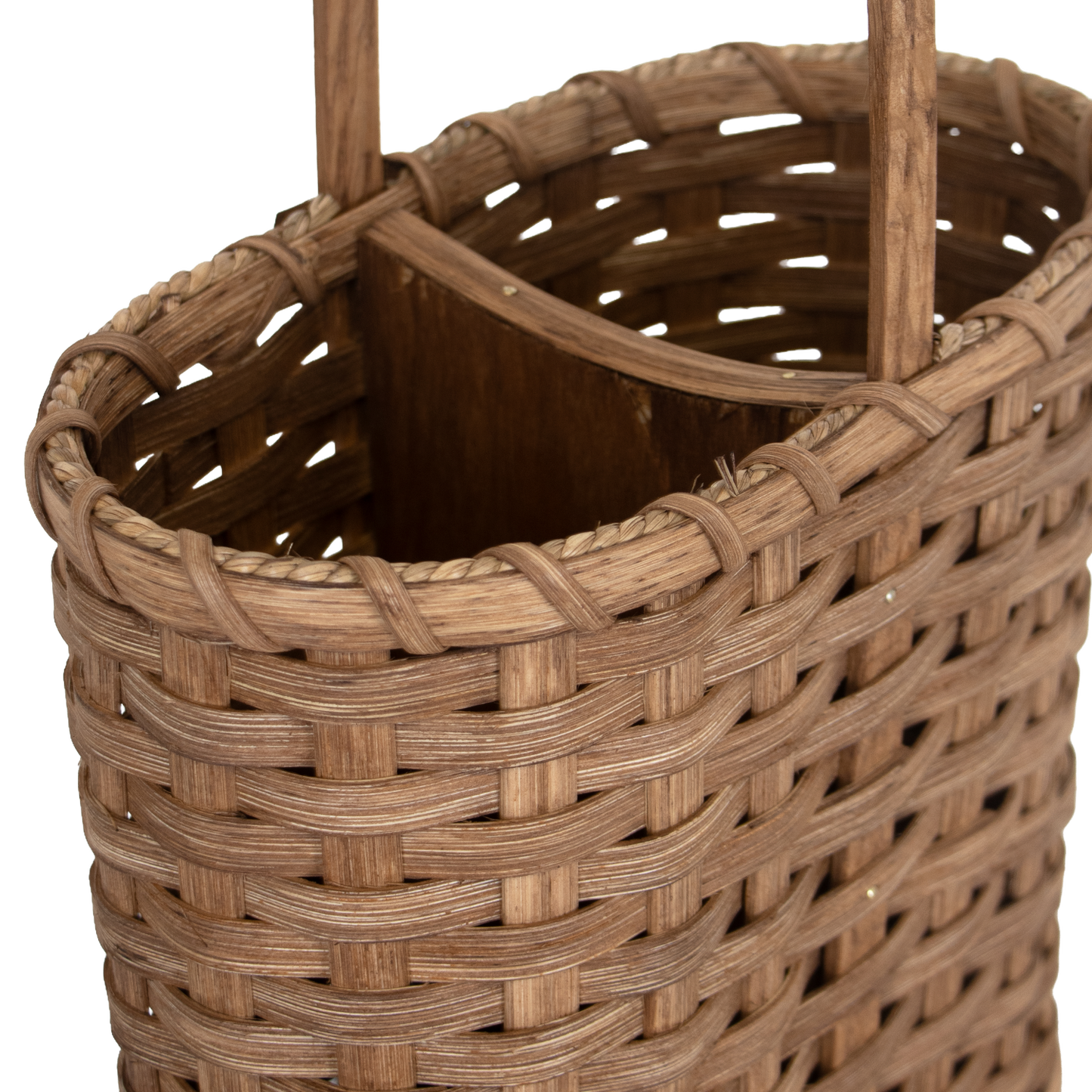 Amish-Made Handwoven Wine Bottle Basket
