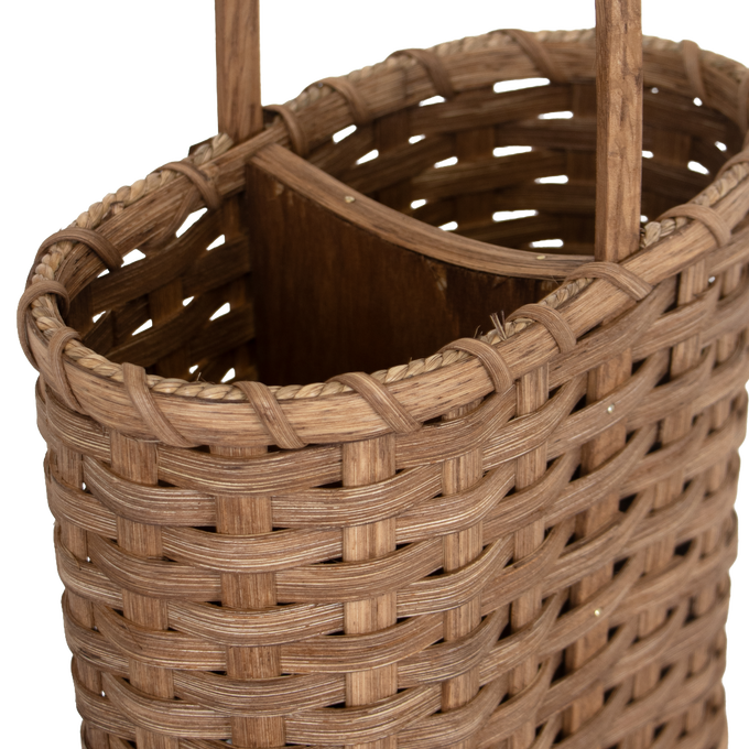 Amish-Made Handwoven Wine Bottle Basket