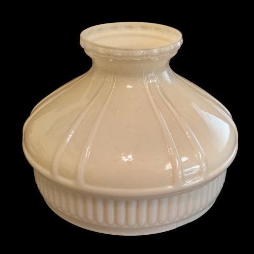 Handcrafted Aladdin champagne glass oil lamp shade with soft amber tint and textured design, enhancing cozy ambiance in Lamps & Lighting, Parts and Accessories, and Best Sellers collections.